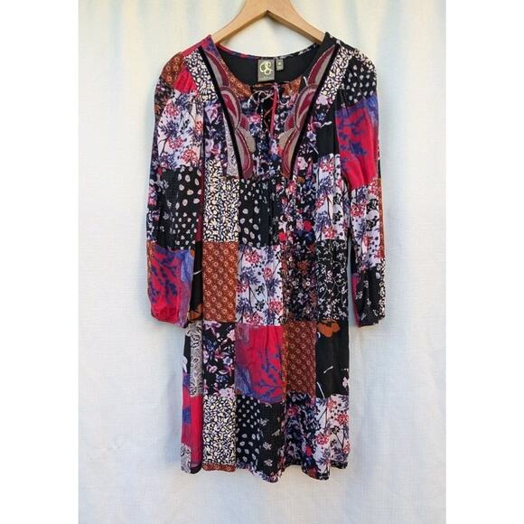 Anthropologie Womens Arcata Patchwork Dress M Boho Peasant Artsy One September - Picture 4 of 8